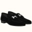 Knockoff Hermes Paris Loafers In Black Velvet JM363xA12