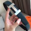 Knockoff Hermes Quizz 32mm Reversible Belt In Blue Clemence Leather JM1297tp21
