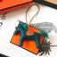 Knockoff Hermes Rodeo Horse Bag Charm In Malachite/Camarel/Green Leather JM961YI96