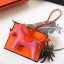 Knockoff Hermes Rodeo Horse Bag Charm In Pink/Orange Leather JM1545AT21
