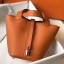 Knockoff High Quality Hermes Picotin Lock 18 Bag In Orange Clemence Leather JM1286PP96