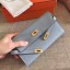 Luxury Replica Hermes Kelly Classic Long Wallet In Ciel Epsom Leather JM1957CF36