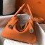 Luxury Replica Hermes Lindy 26cm Bag In Orange Clemence Leather PHW JM467CF36