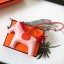 Replica 1:1 Hermes Rodeo Horse Bag Charm In Light Pink/Orange/Red Leather JM1294tX63