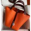 Replica AAA Hermes Picotin Lock 22 Bicolor Handmade Bag in Orange and Burgundy Swift Leather JM1713Xr29