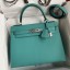 Replica Best Quality Hermes Kelly Sellier 28 Handmade Bag In Blue Paon Epsom Calfskin JM1051wU18