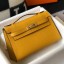 Replica Cheap Hermes Kelly Pochette Bag In Yellow Epsom Leather JM1837Vu82