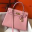 Replica Designer Hermes Kelly 32cm Bag In Pink Clemence Leather GHW JM288Le42