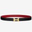 Replica Designer Hermes Mini Constance 24mm Reversible Belt Black/Red JM1182Le42