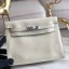 Replica Fashion Hermes Kelly Danse Handmade Bag In White Swift Leather JM1379Vw59