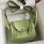 Replica Fashion Hermes Mini Lindy Handmade Bag In Vert Cypres Ostrich Leather JM1975Vw59