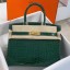 Replica Hermes Birkin 30 Bag In Green Crocodile Porosus Shiny Skin JM79Jh90