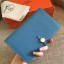 Replica Hermes Dogon Duo Wallet In Blue Jean Leather JM1987sD46