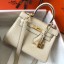 Replica Hermes Kelly 20cm Bag In Craie Clemence Leather GHW JM1562zE83