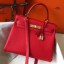 Replica Hermes Kelly 28cm Bag In Red Clemence Leather GHW JM1669gn30