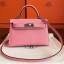 Replica Hermes Kelly Mini II Handmade Bag In Rose Confetti Epsom Leather JM1190BV51