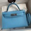 Replica Hermes Kelly Mini II Sellier Handmade Bag In Celeste Epsom Calfskin JM1487Va47