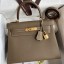 Replica Hermes Kelly Retourne 28 Handmade Bag In Taupe Clemence Leather JM1912IV87