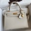 Replica Hermes Kelly Sellier 25 Handmade Bag In Craie Epsom Calfskin JM886Fi42