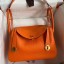 Replica Hermes Lindy 26 Handmade Bag In Orange Clemence Leather JM1735yP83