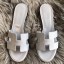 Replica Hermes Oasis Sandals In Pearl Grey Epsom Leather JM124IV87