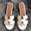 Replica Hermes Oasis Sandals In White Perforated Epsom Leather JM747ec82