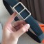 Replica Hermes Officier Reversible 38mm Belt In Blue Clemence Leather JM1918eZ32