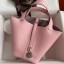 Replica Hermes Picotin Lock 18 Handmade Bag in Rose Sakura Clemence Leather JM299Ph61