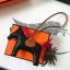 Replica Hermes Rodeo Horse Bag Charm In Black/Camarel/Red Leather JM1939ec82