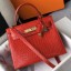 Top Hermes Kelly 25cm Handmade Bag In Red Embossed Crocodile Leather JM1840mg19