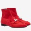 Top Hermes Red Suede Saint Honore Ankle Boots JM1244mg19