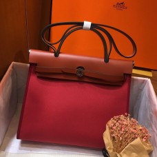 AAA Imitation Hermes Herbag Zip 31cm Bag In Camel And Bordeaux JM1737fr81