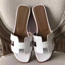 AAAAA Hermes Oran Sandals In White Epsom Leather JM490ot71