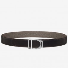 Best Quality Hermes Etrier Buckle Belt & Taupe Clemence 32 MM Strap JM306nV25