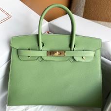 Cheap Hermes Birkin 30 Sellier Handmade Bag In Vert Criquet Epsom Calfskin JM441zS17