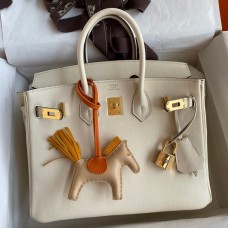Copy 1:1 Hermes Birkin 25 Retourne Handmade Bag In Nata Swift Calfskin JM1092OR71