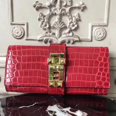 Copy 1:1 Hermes Medor Clutch Bag In Red Crocodile Leather JM1325nF20