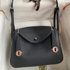 Copy AAA Hermes Lindy 26 Handmade Bag In Black Clemence Leather JM1005CI68