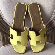 Copy Best Quality Hermes Oran Sandals In Soufre Epsom Leather JM1653cE98
