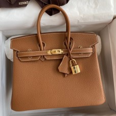 Copy Hermes Birkin 25 Handmade Bag In Brown Clemence Leather JM292it96