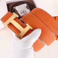 Copy Hermes H Belt Buckle & Orange 32mm Clemence Strap JM1097pg57