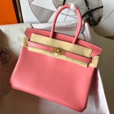 Fake Hermes Birkin 25 Handmade Bag In Rose Lipstick Swift Leather JM1586SS84