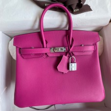 Fake Hermes Birkin 25 Retourne Handmade Bag In Rose Purple Swift Calfskin JM2042Lm57