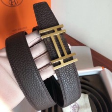 Fake Hermes H Au Carre Belt Buckle & Cafe 32mm Strap JM1854tr16
