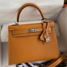 Fake Hermes Kelly Sellier 25 Handmade Bag In Toffee Epsom Calfskin JM470El59