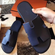 Fake Replica Hermes Izmir Sandals In Sapphire Epsom Leather JM1640wE81