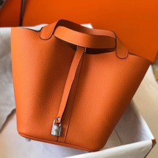 First-class Quality Hermes Picotin Lock 22 Bag In Orange Clemence Leather JM1554vx69
