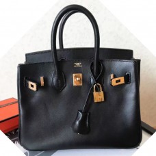 Hermes Birkin 25 Handmade Bag In Black Swift Leather JM631zN56
