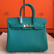 Hermes Birkin 25 Handmade Bag In Malachite Epsom Calfskin JM763Pg26