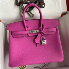 Hermes Birkin 25 Retourne Handmade Bag In Magnolia Clemence Leather JM1883fN93